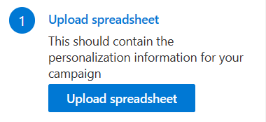 Screenshot of the upload spreadsheet section