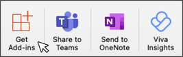 Screenshot of Get-Add-Ins Button in Microsoft Outlook on macOS