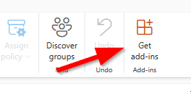 Screenshot of Get-Add-Ins Button in Microsoft Outlook on Web