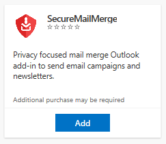 Screenshot of Office Add-In SecureMailMerge preview box