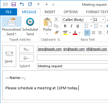 Screenshot of Topalt Mail Merge