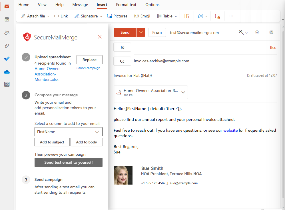 Elevate your email merge campaigns with the Secure Mail Merge plugin