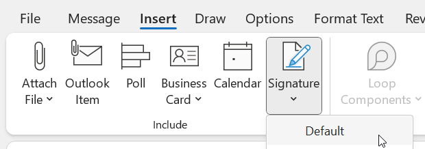 Manually include signatures in Messages in Classic Outlook on the Desktop