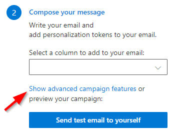 Toggle advanced options