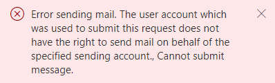 Screenshot of the permission error