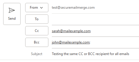 Add a column called CC or BCC with semi-colons seperating each email address.