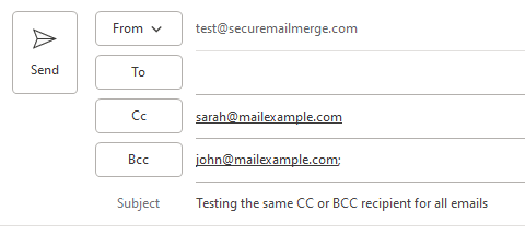 Add a column called CC or BCC with semi-colons seperating each email address.